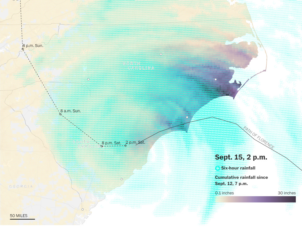 Tracking Florence's deluge